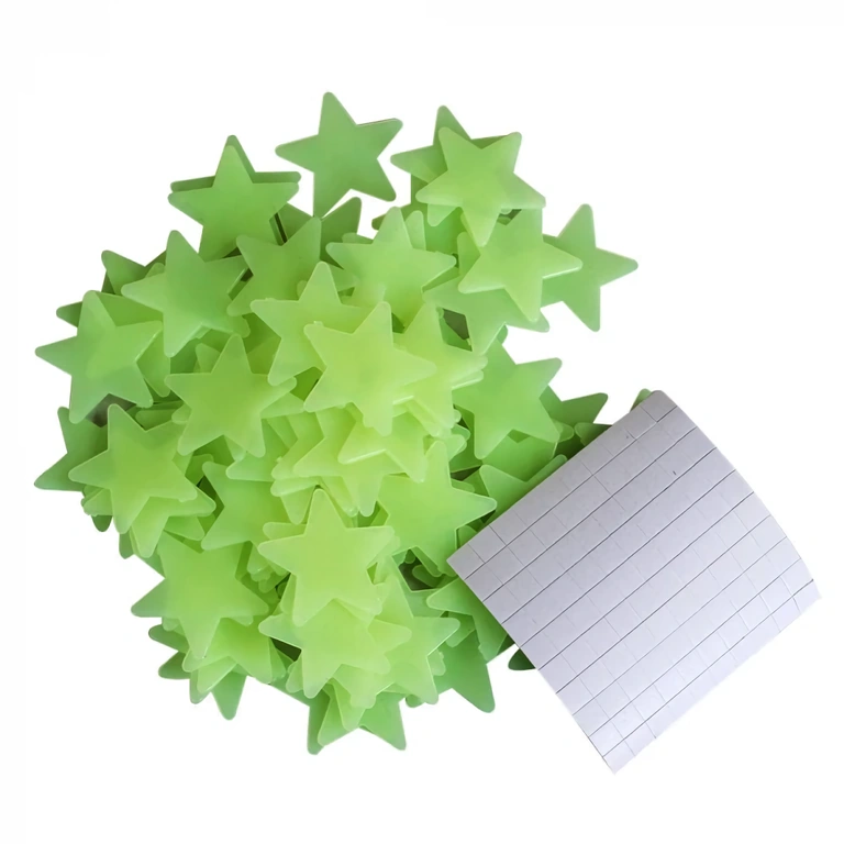 Set 100 stele fosforescente decorative Pachet cu 100 steluțe fosforescente, ideale pentru camera copilului
