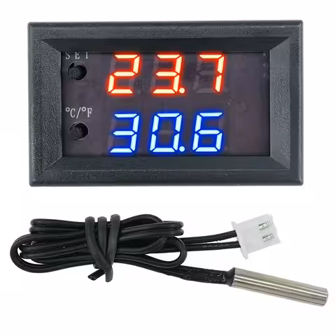 Termostat Digital cu Sondă și Releu 12V – Control Temperatură Incubator, Ouă, Clocitoare, Acvariu