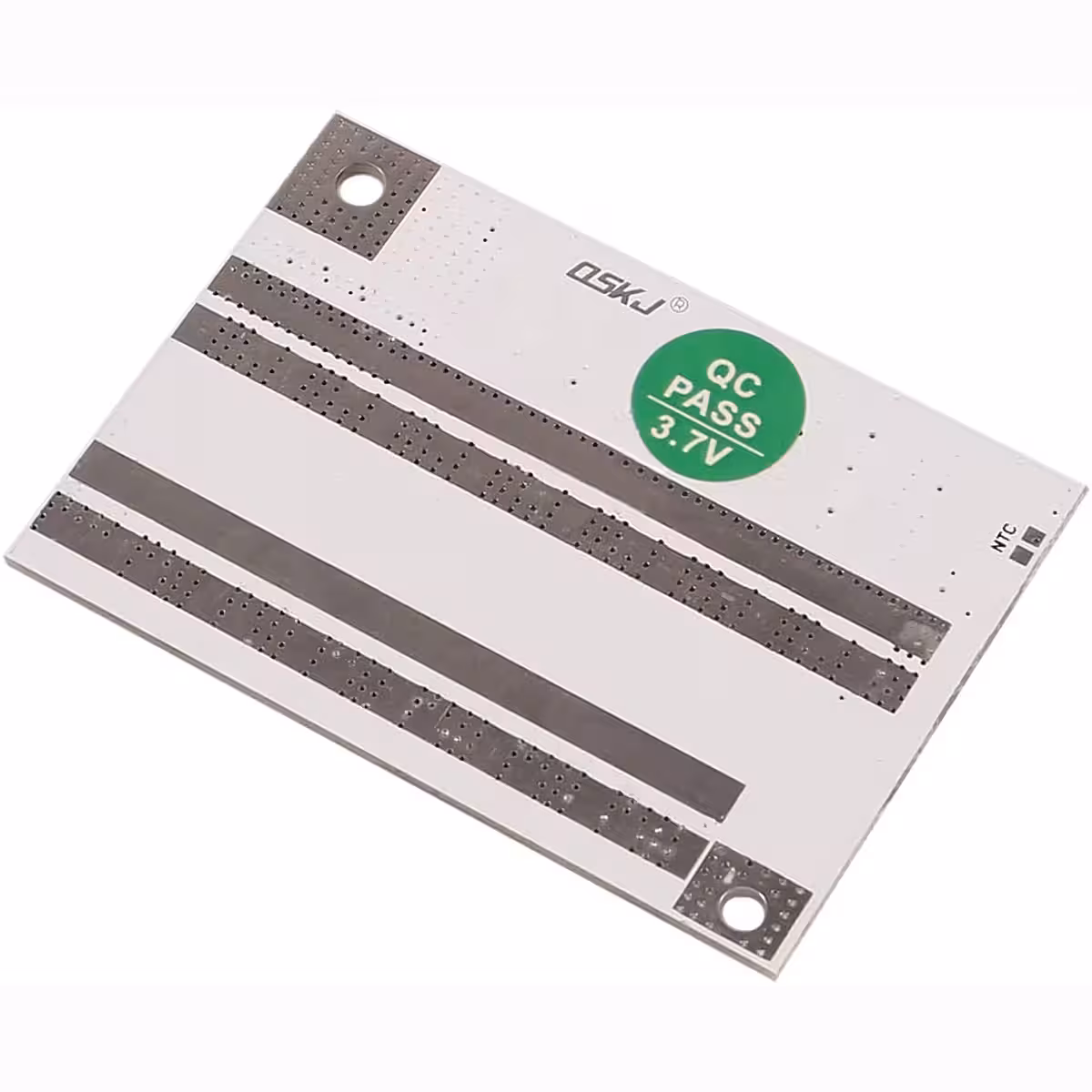 Imagine cu partea din spate a plăcii BMS 5S 100A, unde se observă traseele și lipiturile