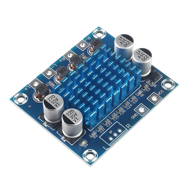 Detaliu radiatoare disipatoare de căldură pentru amplificator audio auto XH-A232