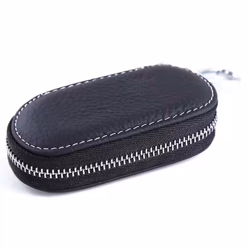 Portofel din Piele pentru Chei Auto – Portchei Elegant cu Fermoar și Carabină