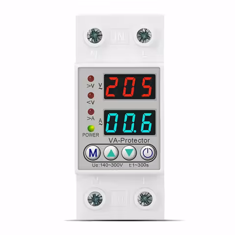 Releu de Monitorizare și Protecție la Supratensiune Monofazat 220V 63A cu Afișaj Digital și Resetare Automată