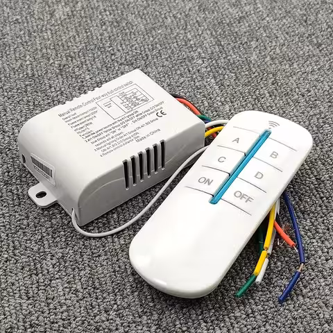 Întrerupător Lumină cu Telecomandă 4 Canale 220V – Receptor Automatizări Lustre și Lampă