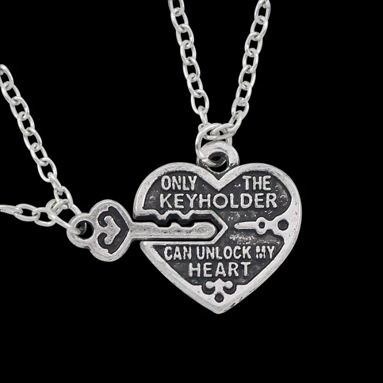 Colier prietenie cu cheie și inimă pentru cei mai buni prieteni