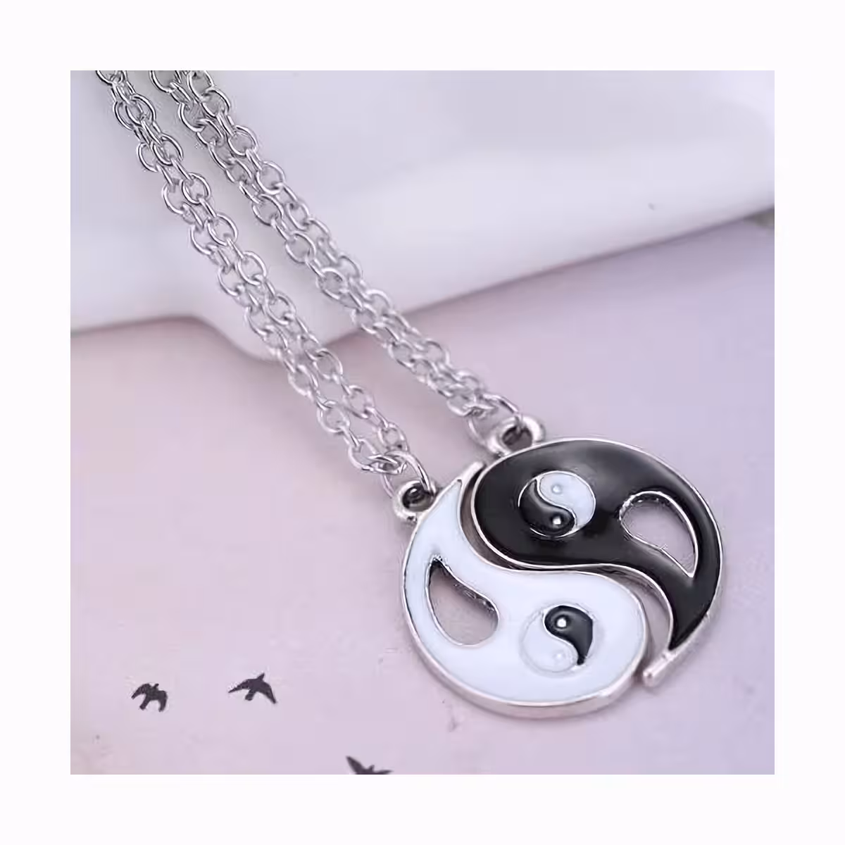 Set lanțuri el și ea cu medalion Yin Yang