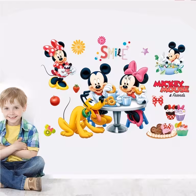 Sticker perete Mickey Mouse autoadeziv decorativ pentru camera copii sau bebe