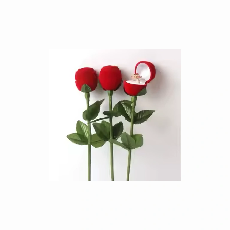 Cutie trandafir pentru inel – cadou Valentine’s Day Cutie romantică în formă de floare trandafir pentru oferirea unui inel