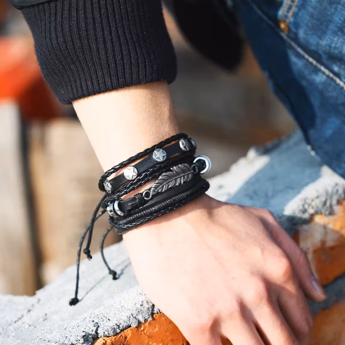 Brățări reglabile pentru bărbați – piele moale și confortabilă
