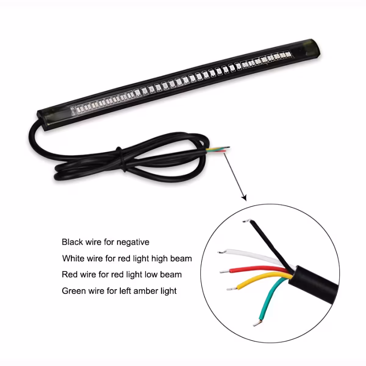 Bandă luminoasă multifuncțională pentru semnalizare și frână