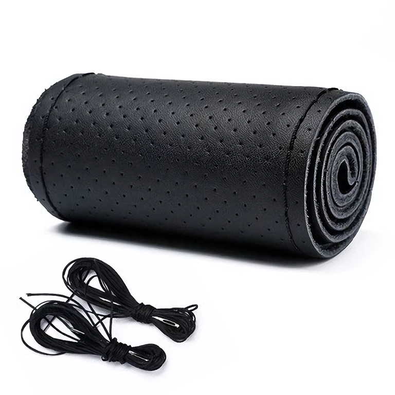 Kit husă volan de cusut manual – piele naturală Set husă volan cu ac și ață pentru montaj DIY