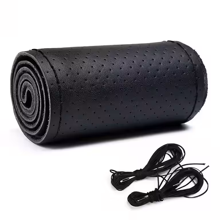 Husă Volan Piele Naturală Vițel Perforată Universală cu Ață și Ac
