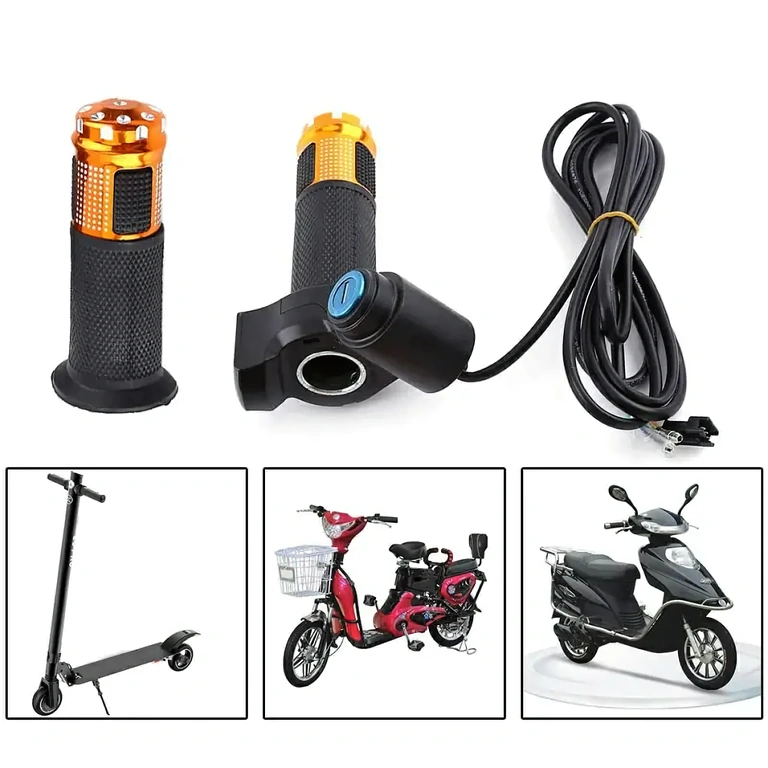 Grip cu margini colorate și cheie pentru activare motor electric
