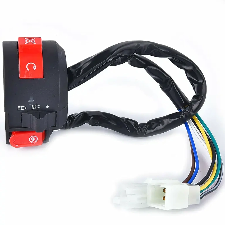 Comutator lumini pentru partea stângă ATV Comutator stânga ATV cu funcții lumini, fază scurtă/lungă și șoc manual