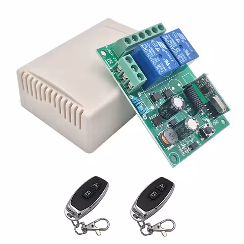 Releu cu Telecomandă 220V – Modul Wireless 2 Relee 433MHz pentru Automatizări Uși, Lumini, Porți