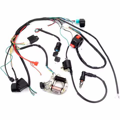 Instalație electrică completă ATV 50cc 70cc 90cc 107cc 110cc 125cc – Kit complet cablaj + piese esențiale