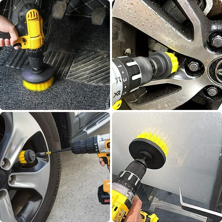 Set perii pentru spălat roți, capace și colțuri greu accesibile