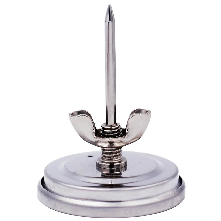 Termometru cu tija și clemă pentru fixare în capacul grătarului