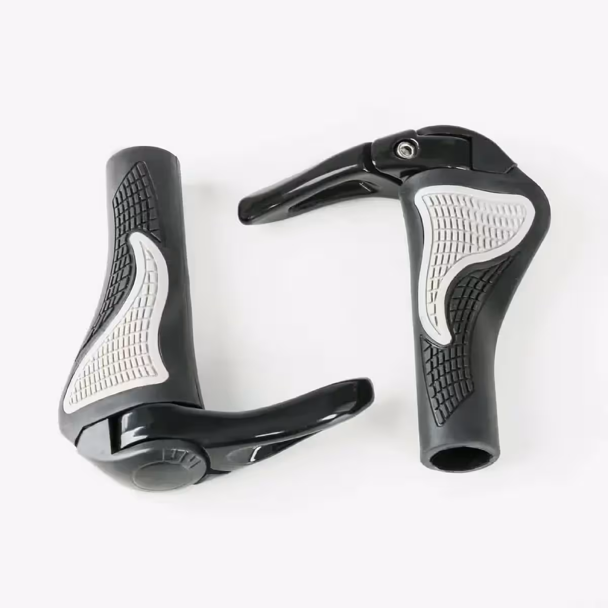 Mansoane din cauciuc negru, ergonomice, cu fixare lock-on pentru bicicletă MTB
