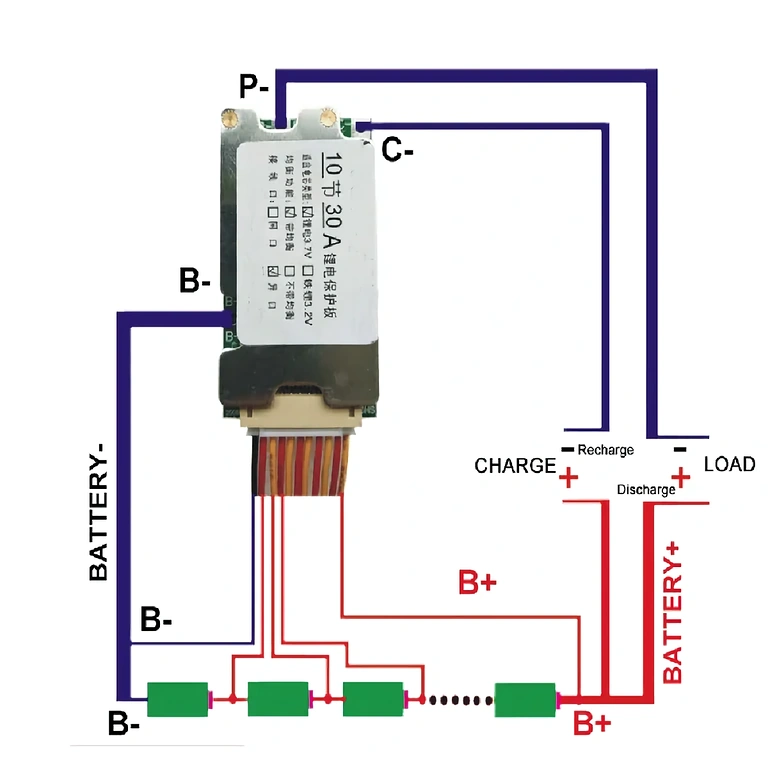 Protecție baterie 10S 36V Modul BMS 10S 36V pentru protecția bateriilor litiu-ion, 30A