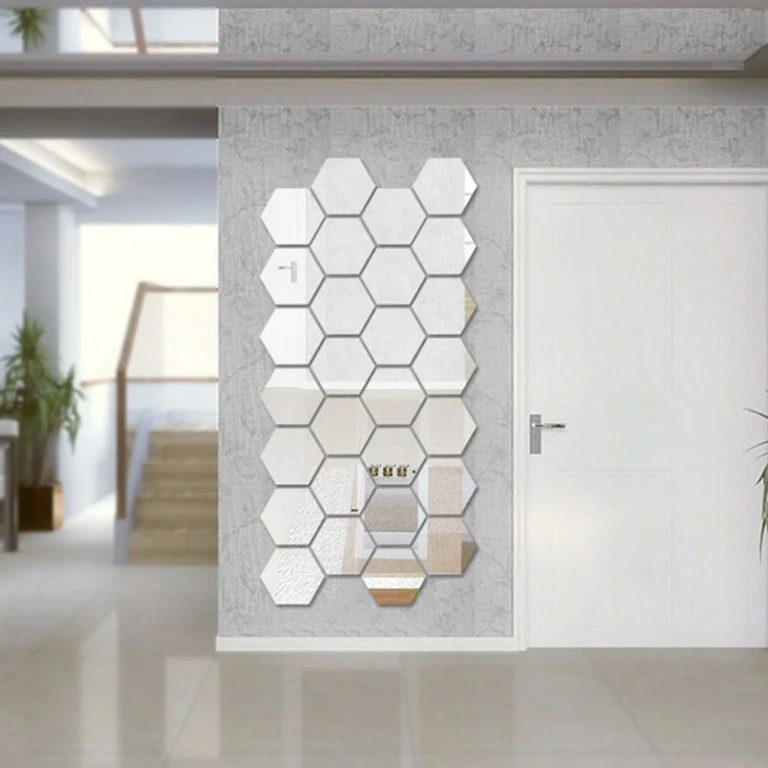 Oglinzi decorative hexagonale pentru decor creativ de perete