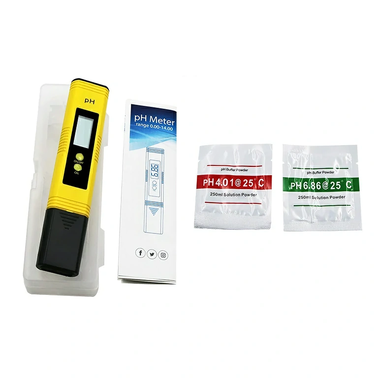 pH-metru smart cu calibrare automată Tester pH automat cu soluții de calibrare și ecran LCD