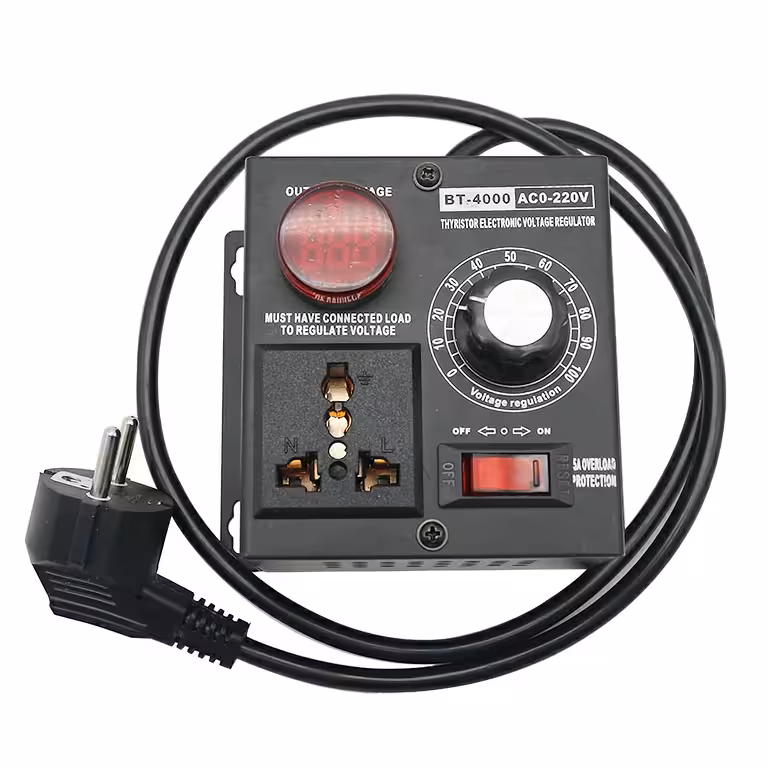 Priză cu Variator de Tensiune 4000W – Regulator de Putere Electrică cu Potențiometru pentru Iluminat, Motoare și Unelte