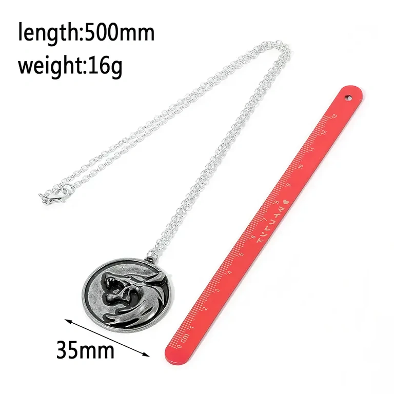 Set cadou cu tematică Witcher, pandantive cap de lup, calitate superioară