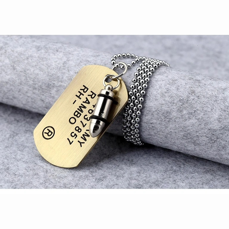 Dog Tag din oțel inoxidabil Plăcuță dog tag din oțel inoxidabil, cu aspect profesional și rezistent
