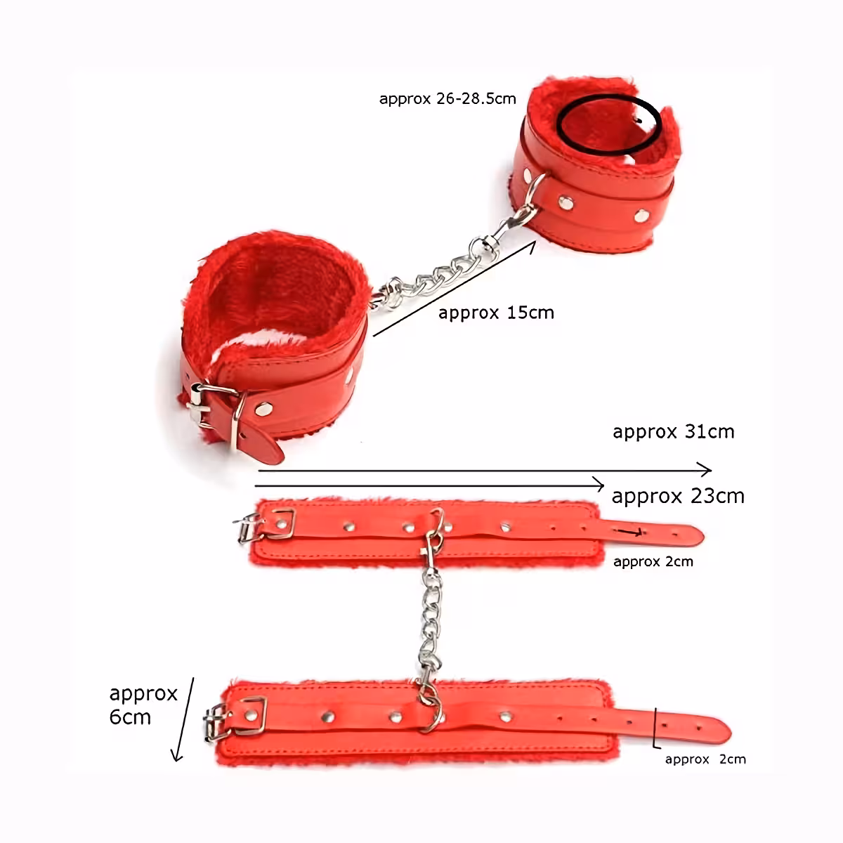 Cătușe cu sistem de prindere ajustabil, potrivite pentru diferite încheieturi