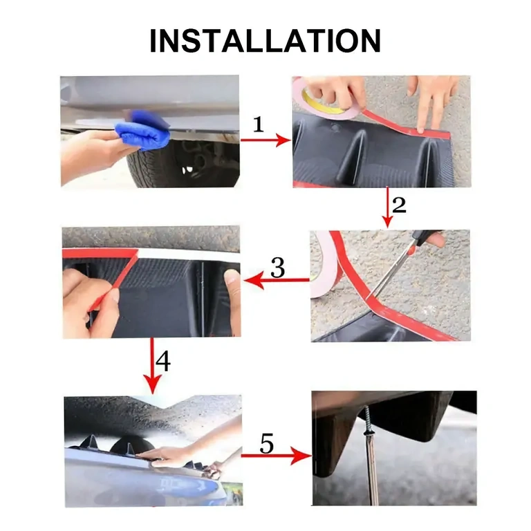 Spoiler universal pentru bara spate, ușor de montat și ajustat