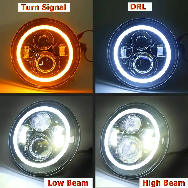 Far LED rotund 7 inch pentru tractor, autobuz, utilaje grele