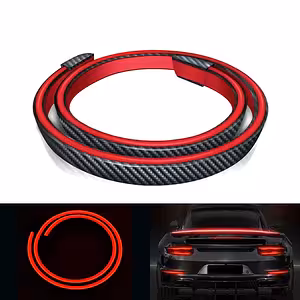 Eleron spoiler universal din carbon cu bandă LED și stop frână pentru portbagaj și lunetă