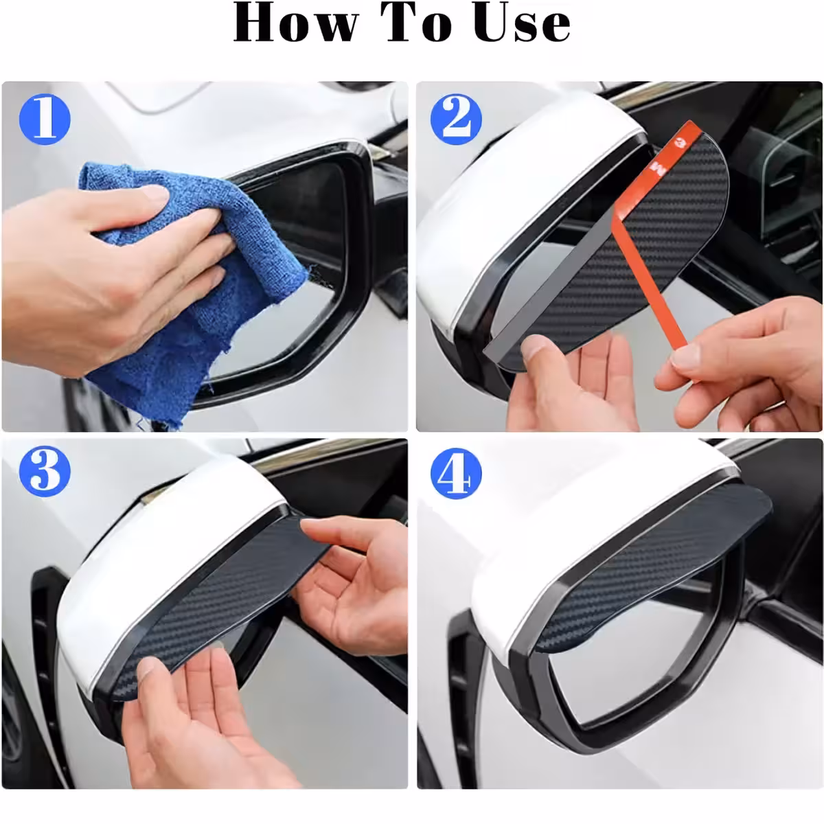 Apărătoare flexibile cu aspect carbon pentru oglinzi laterale auto