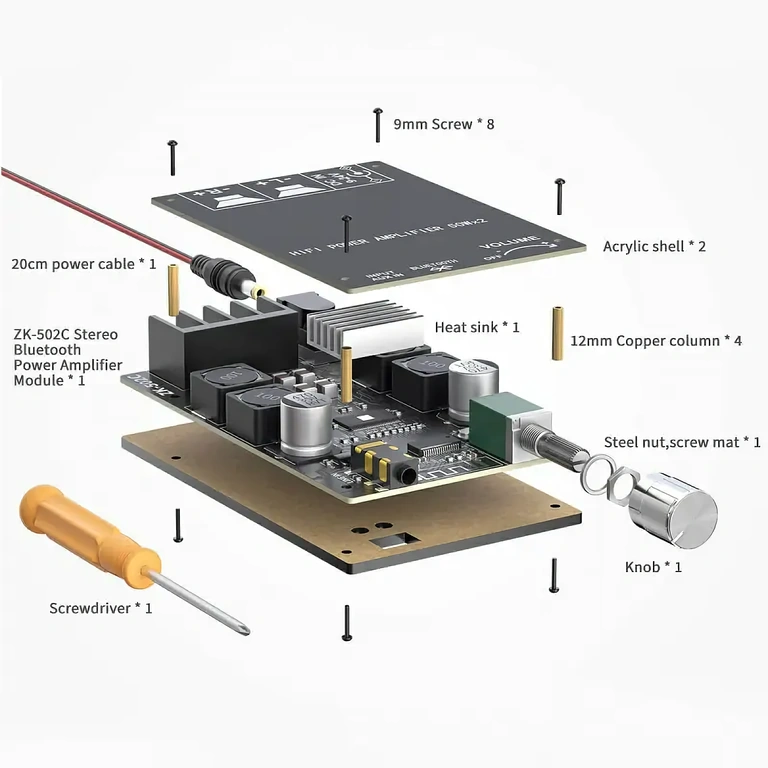 Placă stereo audio Bluetooth DIY cu TPA3116D2, 100W total