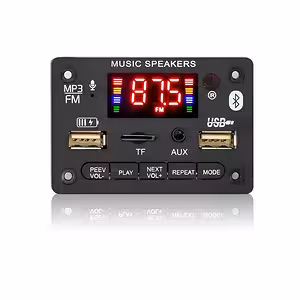 Modul audio Bluetooth 5.0 cu radio FM, MP3 și amplificator stereo 2x40W 5V/12V