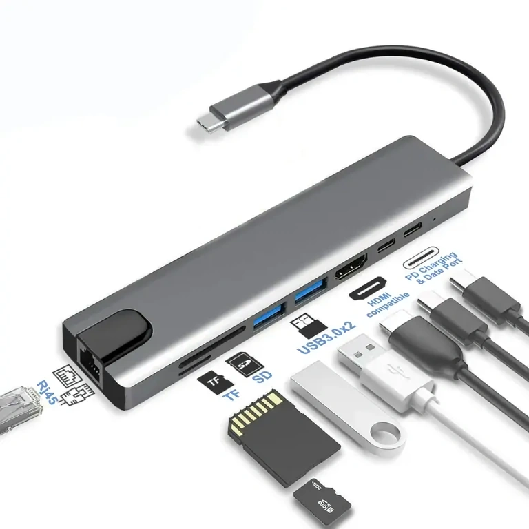 Adaptor USB-C cu sloturi pentru carduri de memorie SD și TF