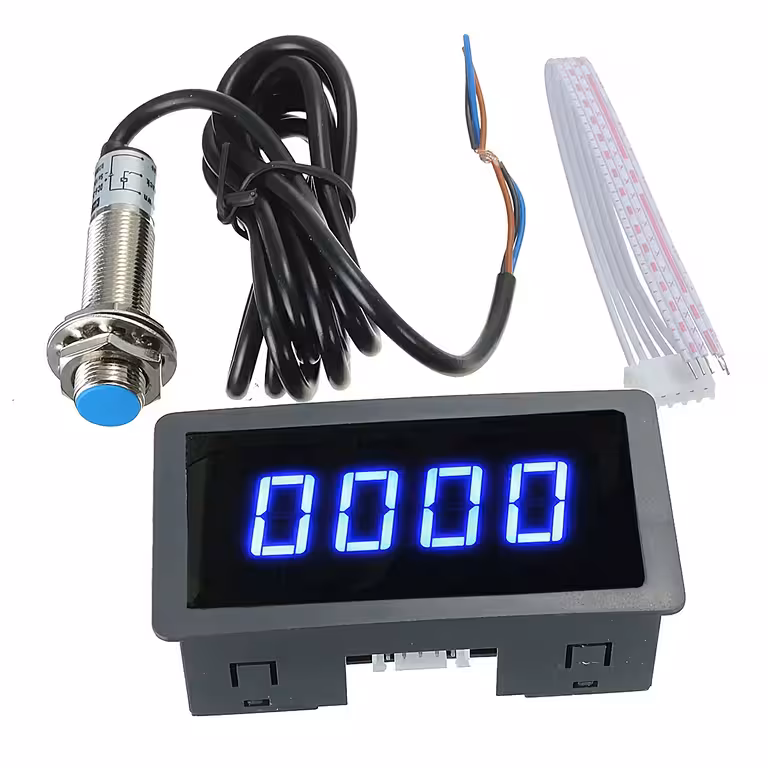 Tahometru Digital cu Senzor Hall pentru Tractor, Strung, Combina – 12V/24V, LED RPM