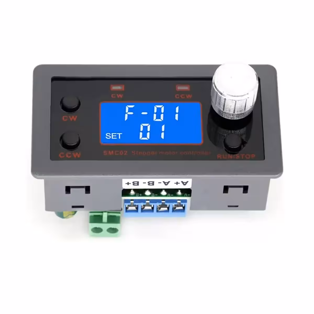 Ecran LCD cu parametri reglabili pentru viteza, întârziere și cicluri