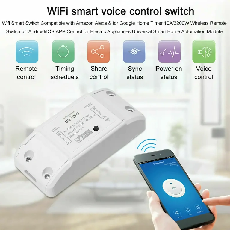 Modul releu WiFi pentru casa inteligentă, control smart