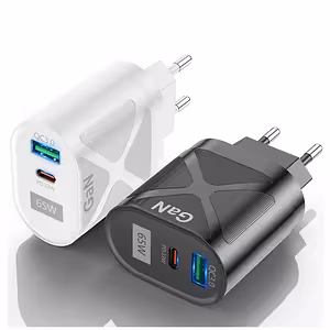 Încărcător Telefon și Tabletă 65W GaN USB-C & USB-A – Fast Charger PD QC pentru iPhone, Samsung, Android