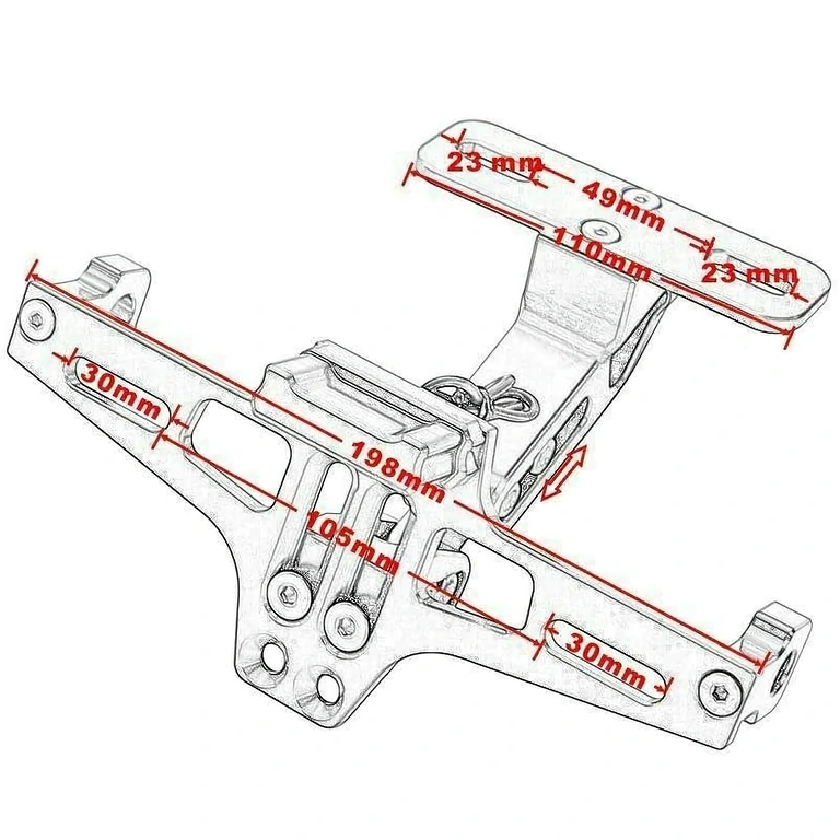 Suport placuță moto compact, ideal pentru motociclete sport