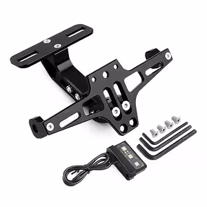 Suport număr înmatriculare moto rabatabil cu LED, universal sport