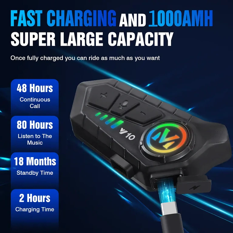 Sistem intercom moto cu autonomie de până la 32 ore