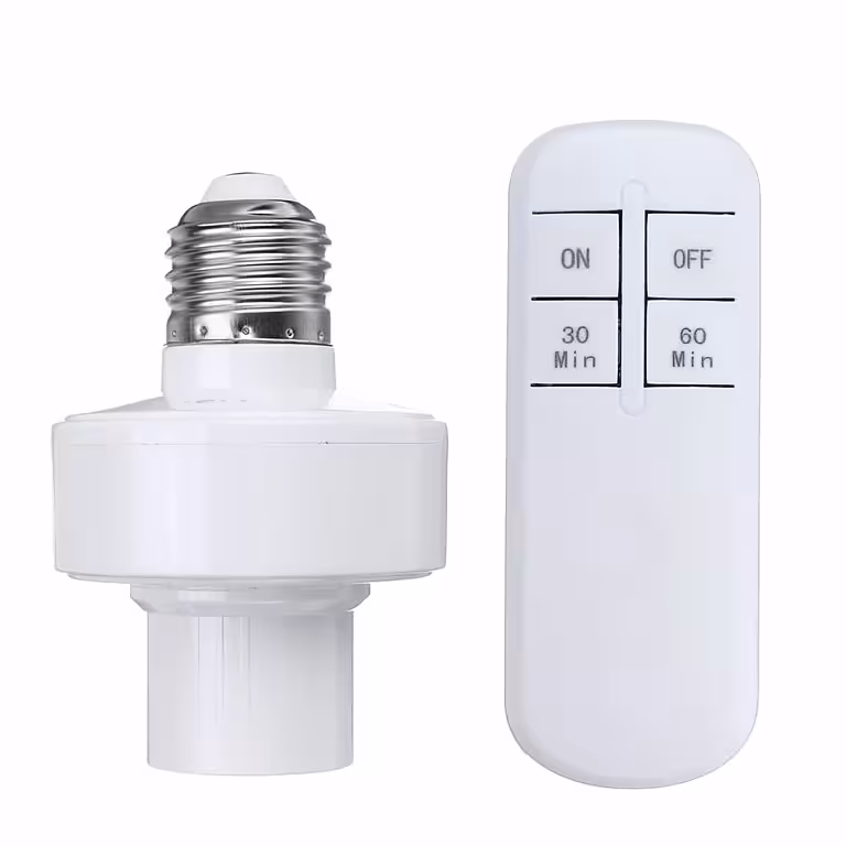 Dulie Fasung E27 cu Telecomandă Wireless și Temporizator