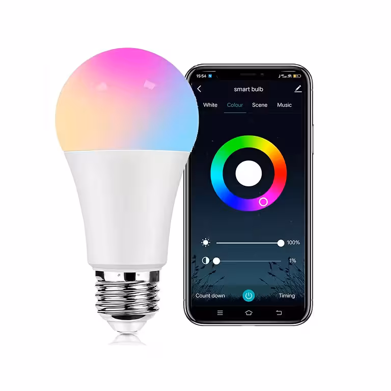 Bec LED inteligent WiFi RGB Tuya Multicolor – Control Smart de pe Telefon