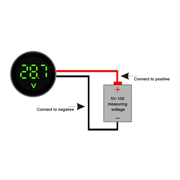 Tester de tensiune baterie auto 12V cu afișaj digital