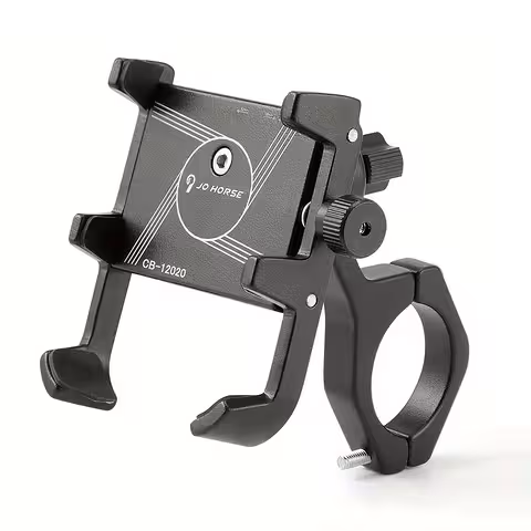 Suport Telefon Reglabil pentru Motocicletă, Bicicletă, Trotinetă Electrică și ATV – Aluminiu Negru