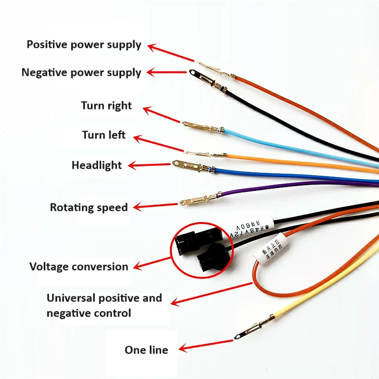 Display LCD cu cabluri de conectare incluse Conectori și fire pentru montajul display-ului pe scuter