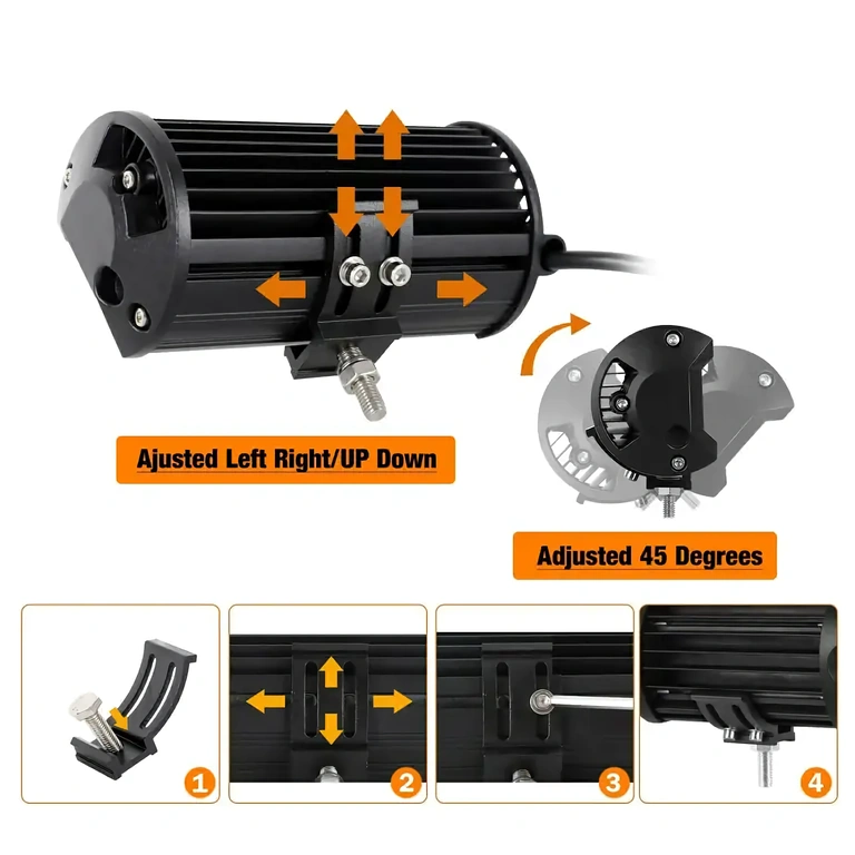 Set de două LED BAR cu suport solid, menite pentru vehicule off‑road