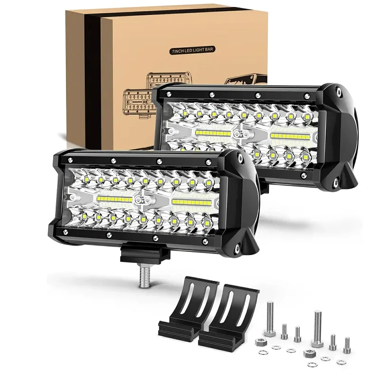 Proiectoare LED BAR cu 24000 lumeni, tensiune 12–24 V, lumina clară, carcasa neagră